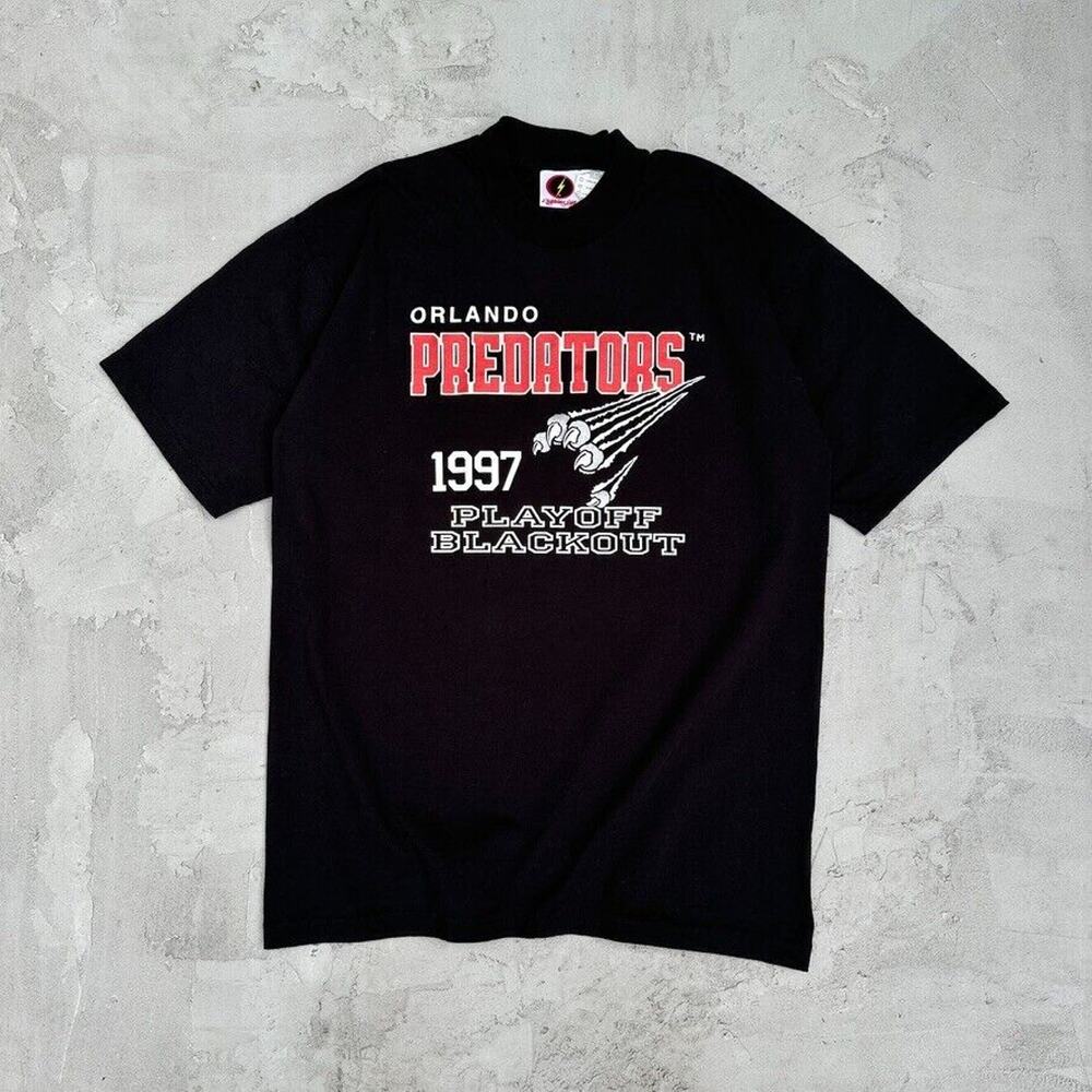 Vintage Orlando Predators Football 1997 Playoff Blackout Claw T Shirt